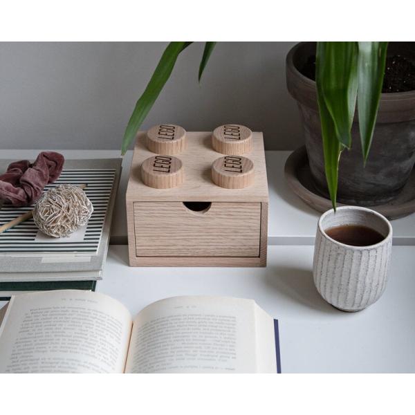 Custom Order Accepted Lego Wooden Desk Drawer 4 Soaped Oak Box for Children's Jewelry