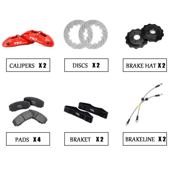 TEIRacing P40NS-R High Performance Brake Caliper Kit Rear Brake Pad 4 Piston For Honda/Cadillac/Toypta/BMW/ VW For 17/18 Inch Wheel