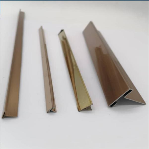 T Stainless Steel Gold Silver Aluminium Tile Trim  8mm 10mm