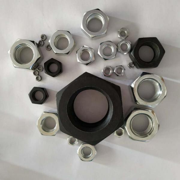 Carbon Steel Hexagon Lock Nut Black Plating Type With Fine Thread