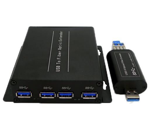 Camera USB3.0 Fiber optical extender,4 ports USB3.0 to fiber converter with 5Gb Brandwidth up to 250M SM/MM fiber cables