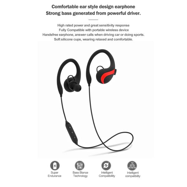 Environmentally Friendly Sports Wireless Earphones 50cm Soft Silicone