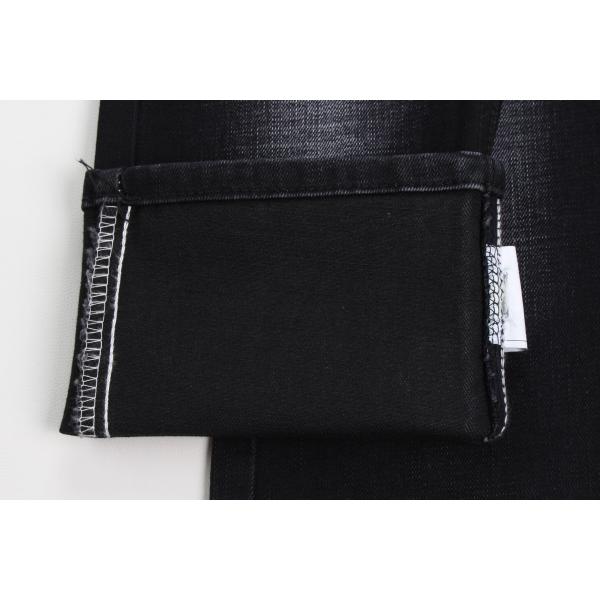 11.9  Oz Black And Black Backside Crosshatch Slub Denim Jeans  Fabric