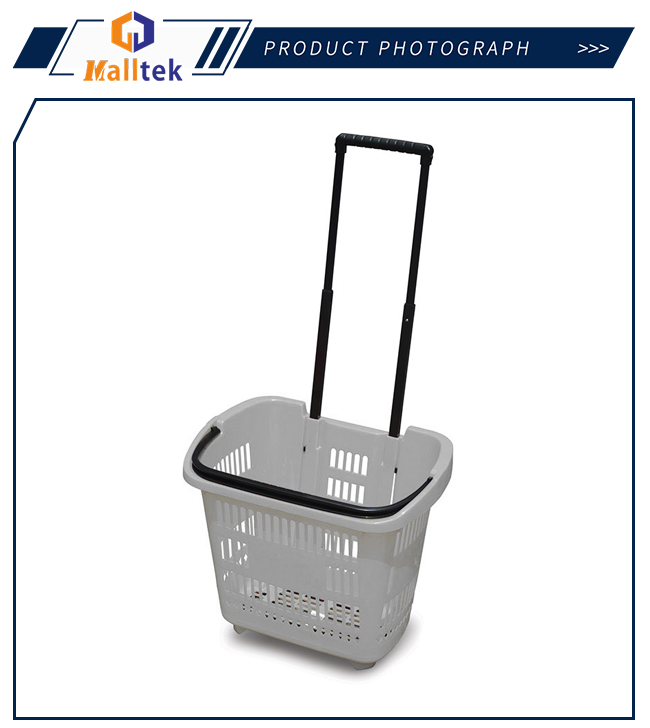 30L HDPP колесная корзина с телескопической ручкой