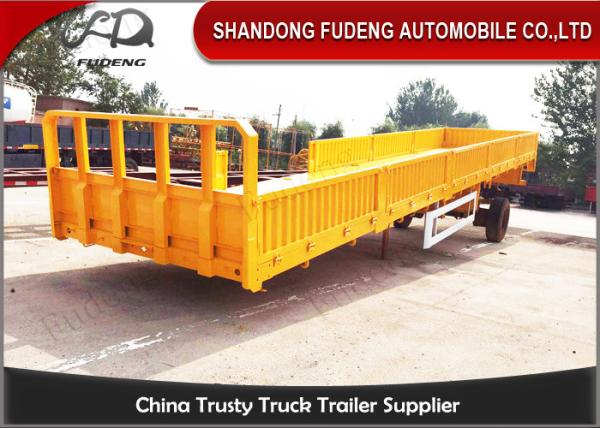 Detachable Dual / Tri Axles Steel Stock Trailer , Open Truck Trailer With Twist Lock