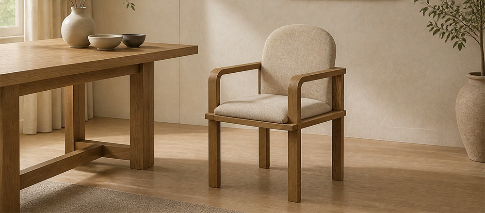 SOLID WOOD UPHOLSTERED ARMCHAIR CYC-023