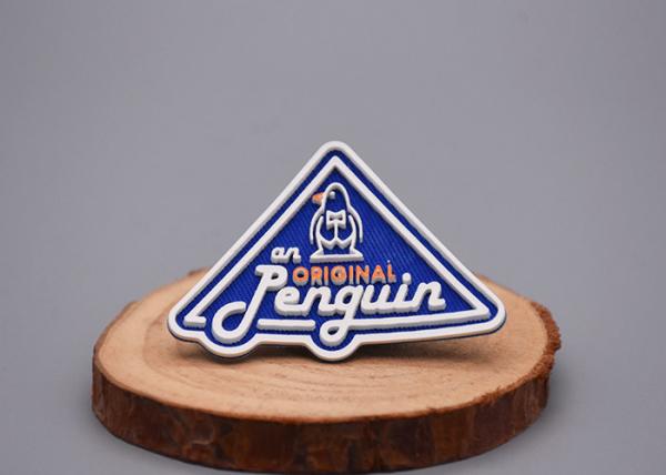 Hot Melt Adhesive Printed Silicone Clothing Labels Customized Twill Back