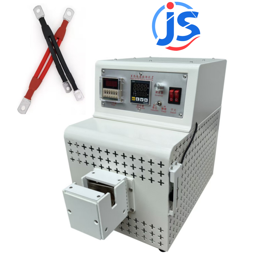 JunSheng Automatic Wire Heat Shrink Tubing Machine with 0-450 °C Heating, 450-900 Cycles/Hour, and 0-30 mm Tubing Diameter