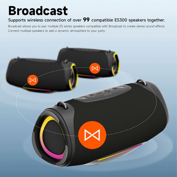 Gadgets 2026 bluetooth Speaker 80 Watts Portable Speakers Led Quality Big Bass Wireless Speaker bluetooth