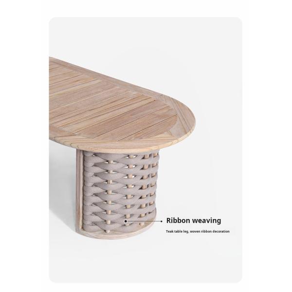 Anti Corrosion Grade 3A Teak Rattan Effect Garden Furniture Sofa Set For Balcony