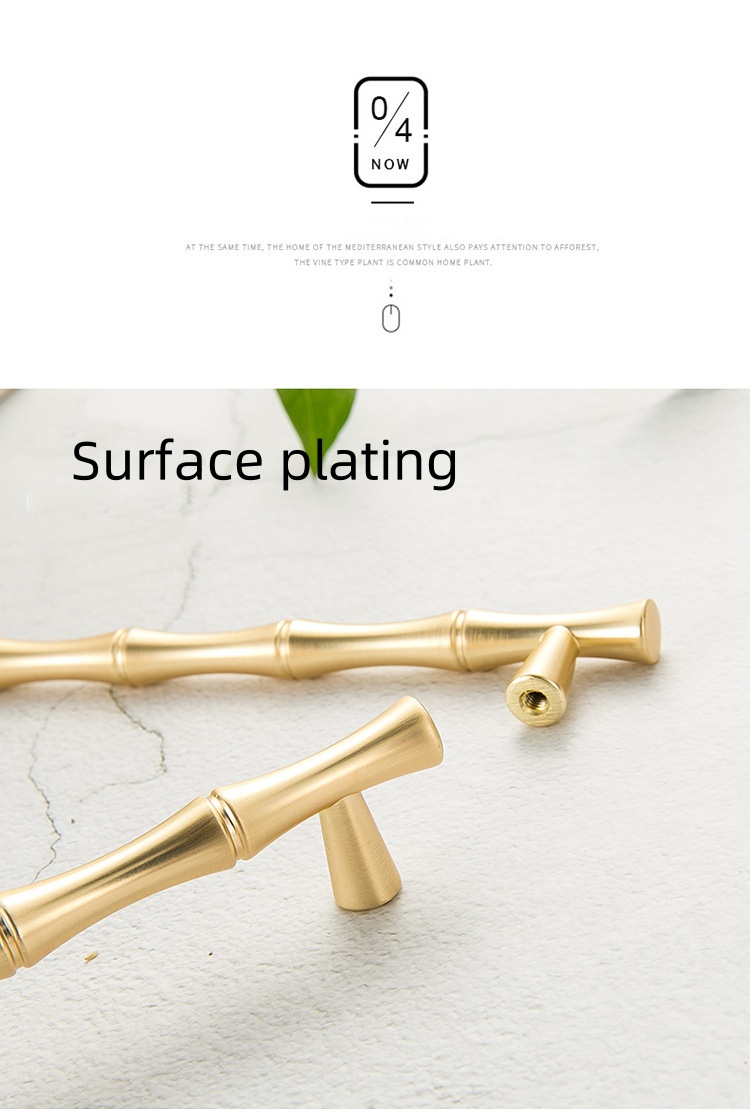 Modern Solid Alloy T-Bar Drawer Pull Handle Golden Luxury Furniture Handles for Kitchen Dresser Bedroom Apartment Use Factory