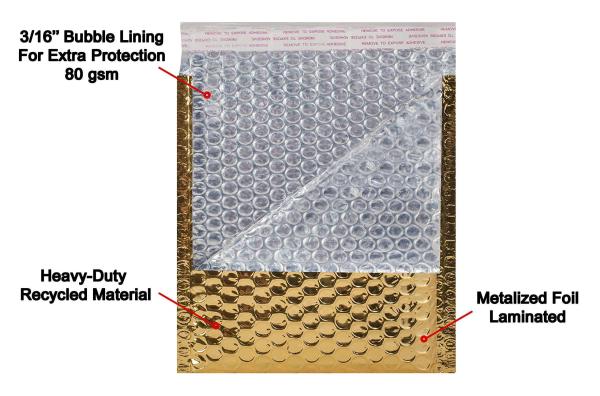 Colorful Metallic Bubble Envelopes Self Sealing Bubble Courier Bags Customized