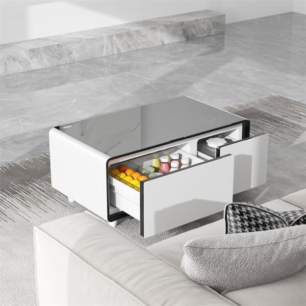 Wireless Charging Smart Fridge Living Room Coffee Table for 93L Capacity and Residential