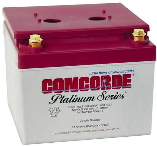 24Volt 13,6Ah VRLA Concorde Batterie d'avion Pièces de rechange d'avion en platine