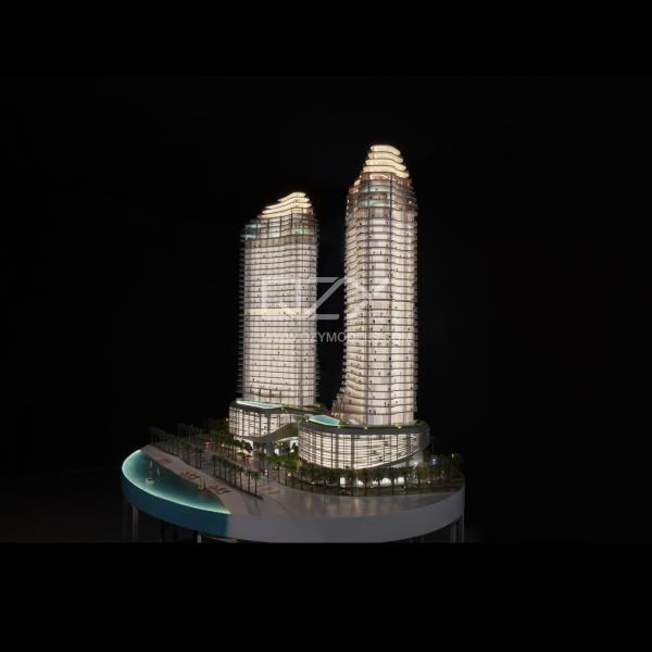 1/100 Abu Dhabi C11-15 Residence Model Architectural Models With Illumination