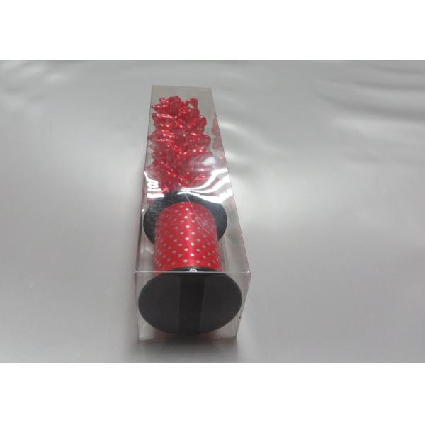 Red silver ribbon gift bow , 1 color printed star 2