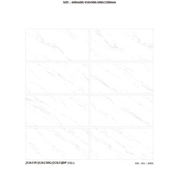 мрамор Каррары белый Matt пола плиток фарфора тела толщины 600x600mm 9.8mm полный