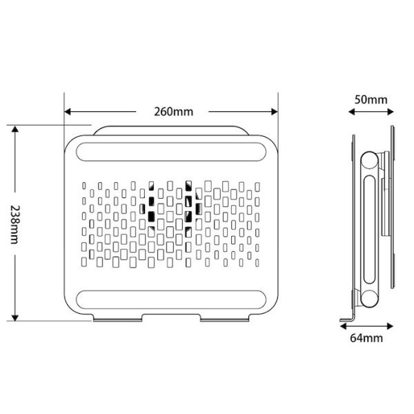 260*238*64MM 360 градусов вращение портативный серебряный складной подъемник алюминиевый ноутбук охлаждающий стенд поднос