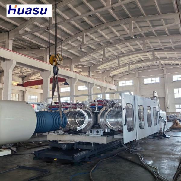 High Output Planetary Cutting Double Wall Corrugated Pipe Extrusion Line For 32-1600mm Diameter Pipe
