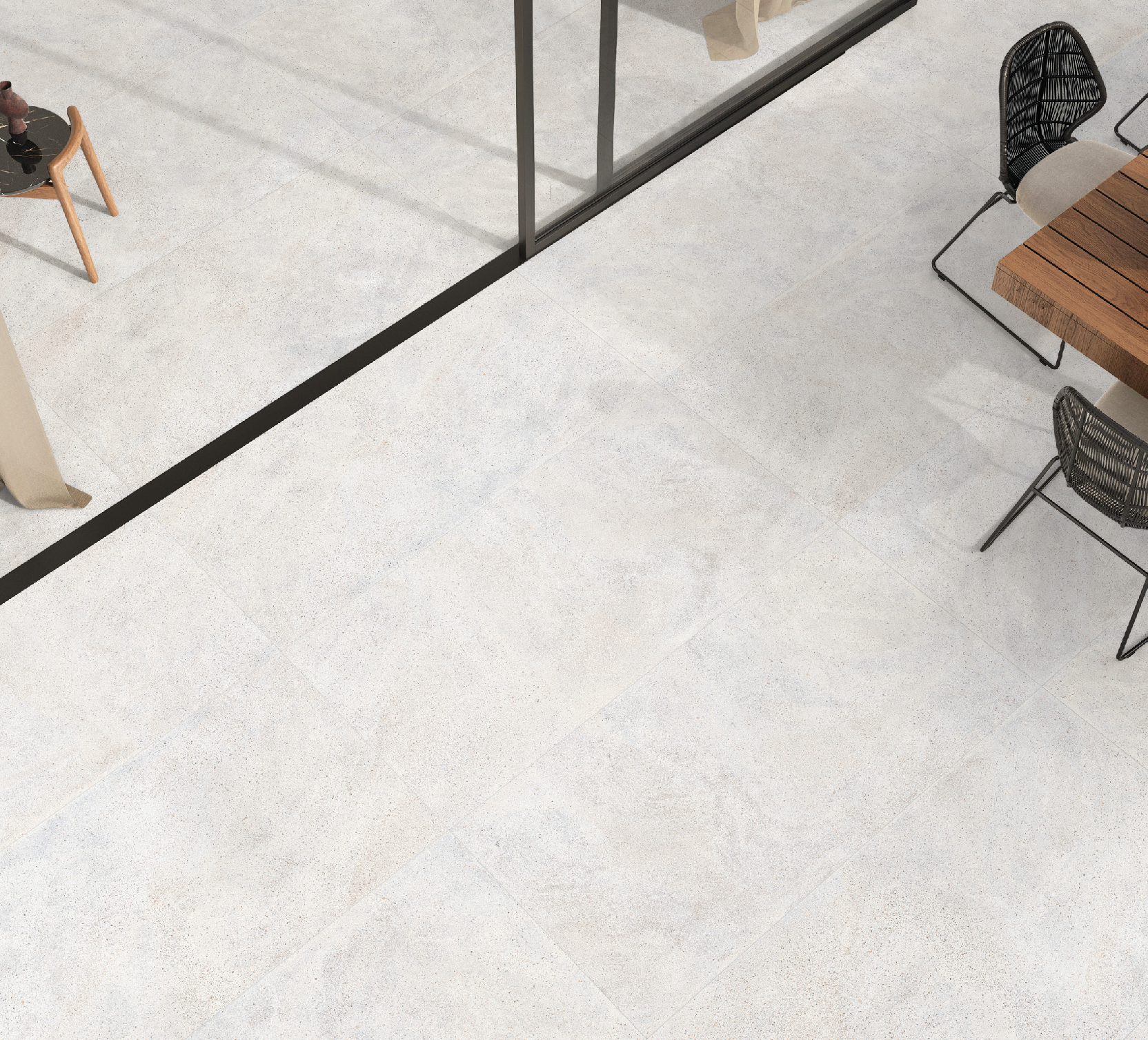 Soft Matte Off-White Tactile Tile | Certified P3 Anti-Slip |600*1200mm