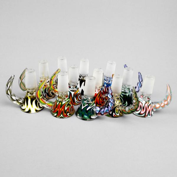 Colorful Glass Bongs Accessories Wax Slide Bowl Piece 14mm customized design