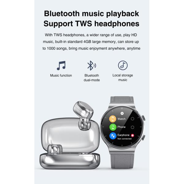 CST816S 1.28inch Full Touch Smartwatch 300mah Battery Smart Health Bracelet