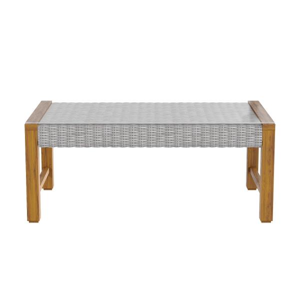 Y Mail Packing Rattan Weave Outdoor Sofa Set with Solid Wooden Frame and PE Wicker