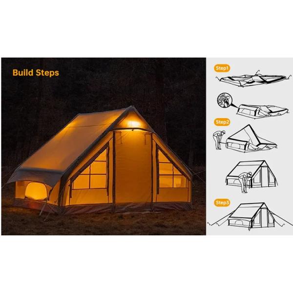 Оптовая надувная воздушная туристическая палатка Большая холстая гальваническая хижина семейная надувная ванная палатка