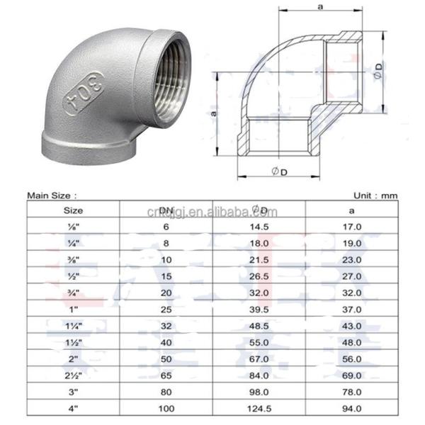 Casting Stainless Steel 304/316 1/2 NPT/BSP Female Thread 45 Elbow Pipe Fitting Connection Nipple for Homebrewing Technics