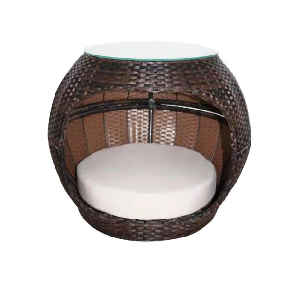 13mm  Eco-Friendly Rattan Cat Bed Woven Apple-Shape Dome Cat Cave Cushion Coffee Table Natural Pet Houses Furniture