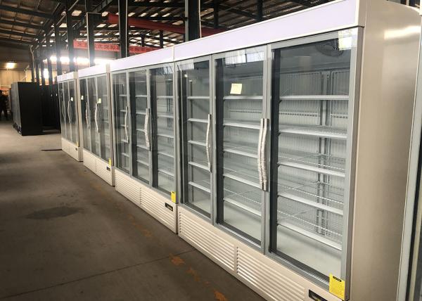 Congelador ereto da exposição com a porta de vidro para o alimento congelado, economia de energia