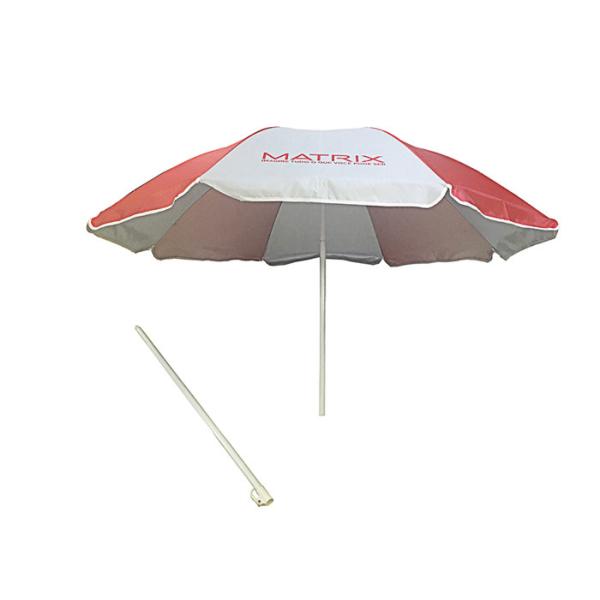 UPF50+ Windproof Portable Beach Umbrella for Family Beach Camping & Pool Side Use