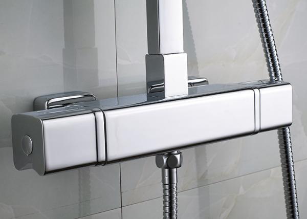 Air Pressure Square Rainfall Shower Set 2 Way Water Flow ROVATE For Bathroom