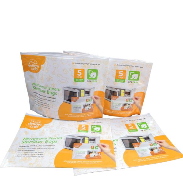 BPA Free Baby Care Steam Clean Reusable Microwave Sterilizer Bags With  Top