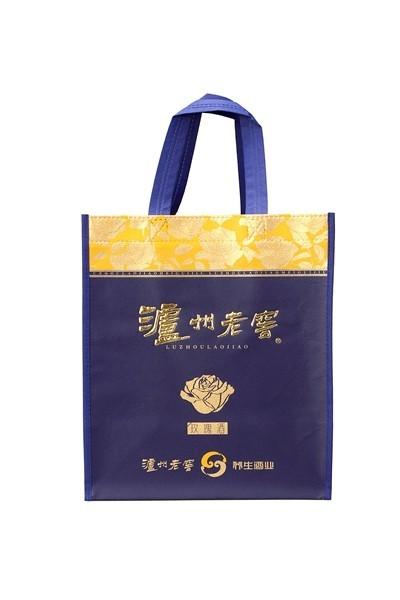 Promotional custom non woven Shopping Bag with X sewing for liquor