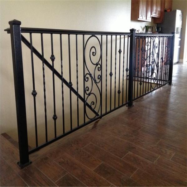 ISO9001 Apartment Balcony Wrought Iron Handrails For Indoor Steps