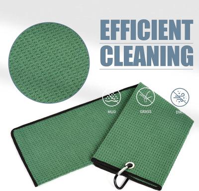 Square Microfiber Waffle Golf Hand Towel For Superior Performance