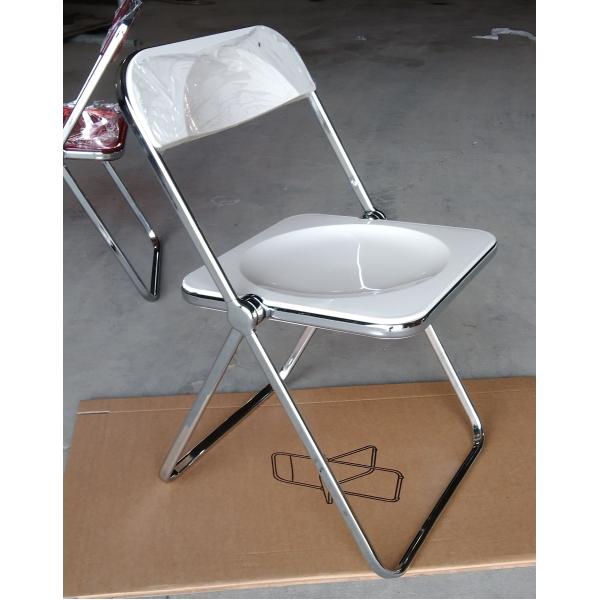 Nordic Clear Acrylic Dining Chairs 40.5cm 79cm Transparent Folding Chair