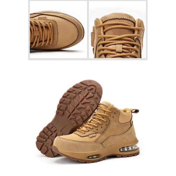 Botas de seguridad de tela de Oxford para hombres con botas antideslizantes de Oxford con almohadilla de aire doble