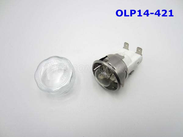 Galvanized Steel Oven Lamp Holder OLP14-421 Faston 6.3x 0.8 Bright White Color