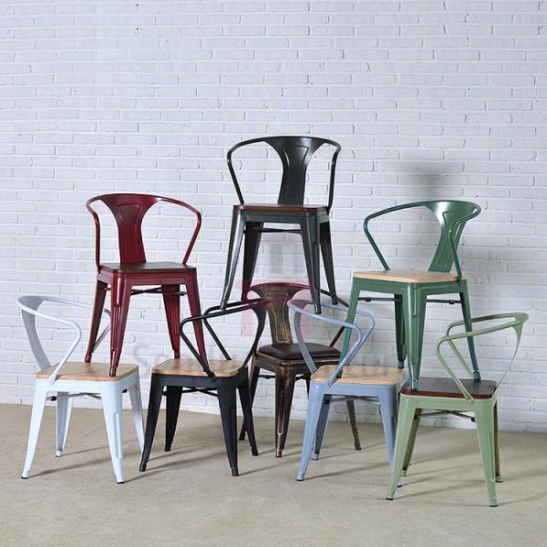 El restaurante del metal del brazo de Tolix preside los muebles al aire libre comerciales de los asientos de madera