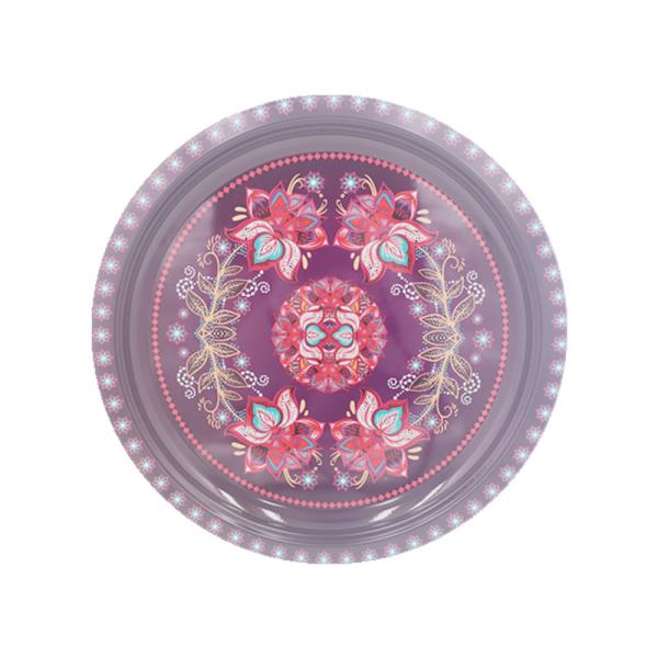 30cm Plates dinnerware big round metal steel plate multi color flower coating tray