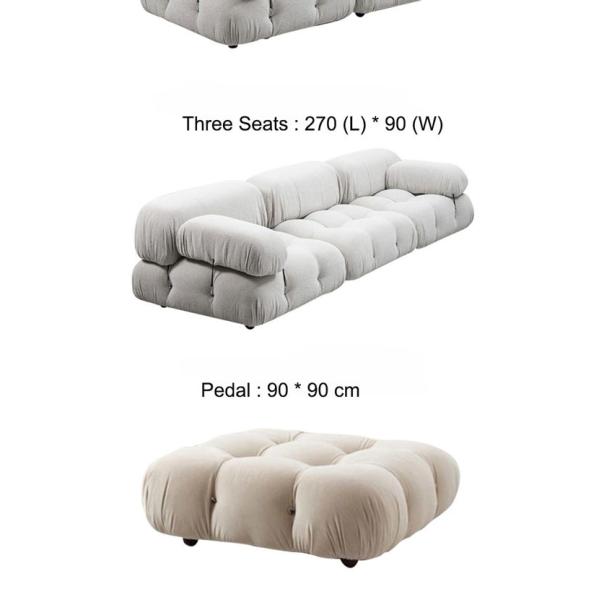 Кресла комнаты прожития 3 частей секционные с минималистским мебели Recliners итальянское