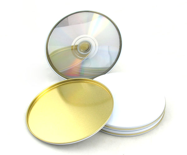 Gravação de empacotamento e zíper da caixa redonda cd da lata de Dvd para 45pcs