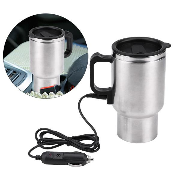 Copo de aquecimento do carro Copo de café de viagem Copo de aquecimento elétrico de 12V Copo de isolamento de aço inoxidável Copo de carro Copo de carregamento Copo de calor