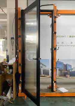 Australian Standard 100 Series Aluminum Swing Door with Double-layer Tempered Glass and Minimalist Slim-Frame