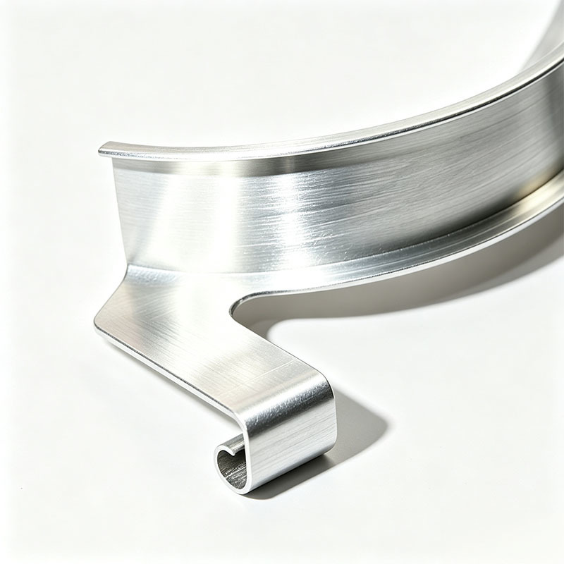 OEM CNC Precision Bent 6061-T6 Aluminum Alloy Curved Spring Clip with Fine Brushed Surface for Industrial Clamping
