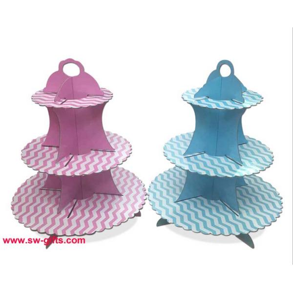 Fashion Colorful Design 3 Tier Paper Cardboard Cupcake Stand,Wholesale Wedding Cake Stand