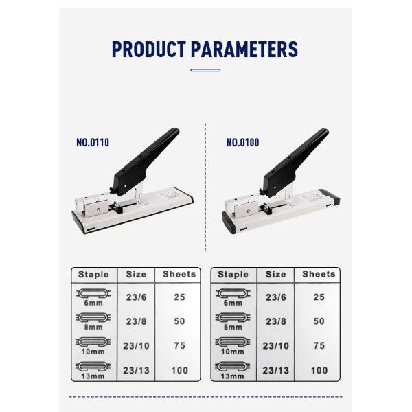 Magasin d'accouplement de livres jumbo de grande capacité 100 feuilles papier manuel accoupleur lourd pour bureau 900g