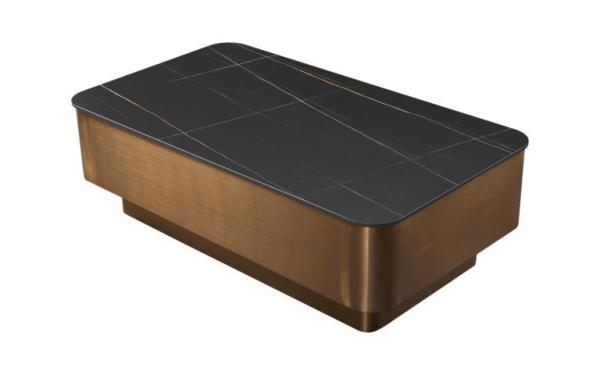 Elegant  Side Marble Ceramic Coffee Table 450mm Height Rectangular Ceramic